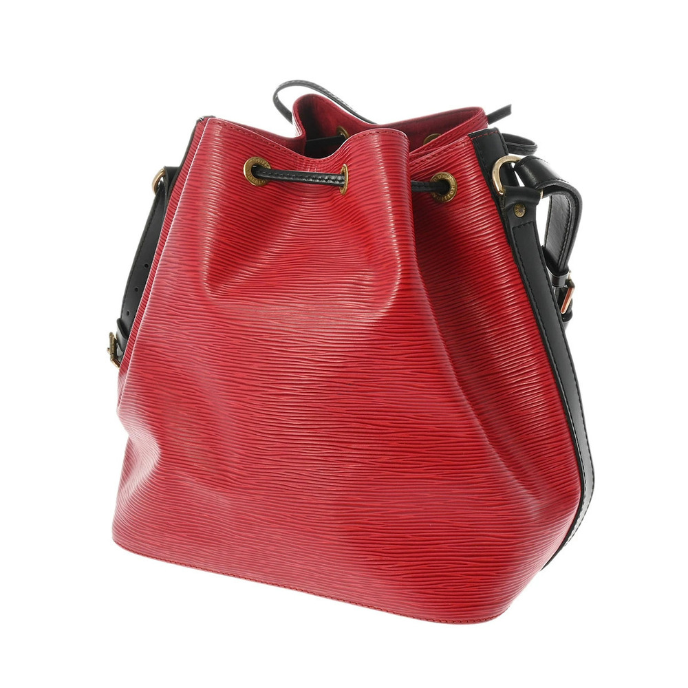 Louis Vuitton Shoulder Leather Bag Black Bicolor Red Epi Black Red